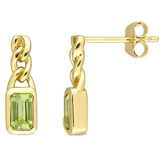 JMS always Earrings Original Amour 58 CT TGW Octagon Peridot Link Drop Earrings in 10k Yellow Gold JMS always Earrings Original Amour 58 CT TGW Octagon Peridot Link Drop Earrings in 10k Yellow Gold