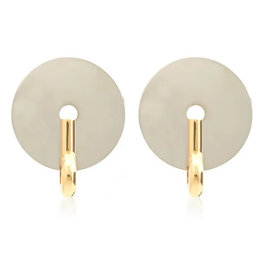 JMS always Earrings Original Burberry Ladies Alladium GoldPlated Disc Earrings JMS always Earrings Original Burberry Ladies Alladium GoldPlated Disc Earrings