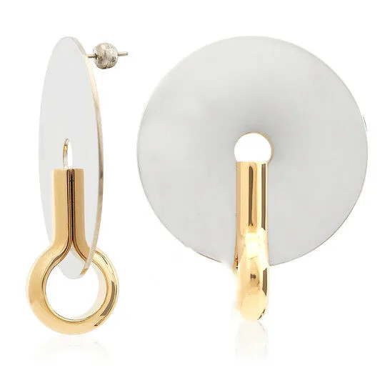 JMS always Earrings Original Burberry Ladies Alladium GoldPlated Disc Earrings JMS always Earrings Original Burberry Ladies Alladium GoldPlated Disc Earrings