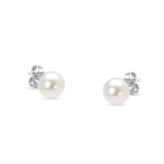 JMS always Earrings Original Haus of Brilliance 14K White Gold Round Freshwater Akoya Cultured 665MM Pearl Stud Earrings AAA Quality JMS always Earrings Original Haus of Brilliance 14K White Gold Round Freshwater Akoya Cultured 665MM Pearl Stud Earrings AAA Quality