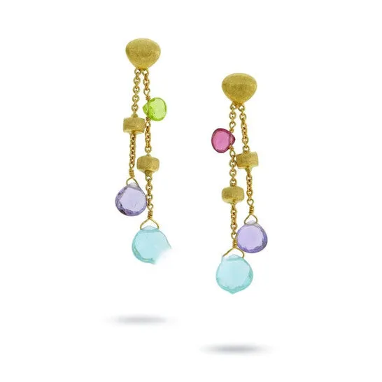 JMS always Earrings Original Marco Bicego 18k Gold Paradise Mixed Stone Drop Double Drop Earrings OB1553 MIX320 Y 02 JMS always Earrings Original Marco Bicego 18k Gold Paradise Mixed Stone Drop Double Drop Earrings OB1553 MIX320 Y 02