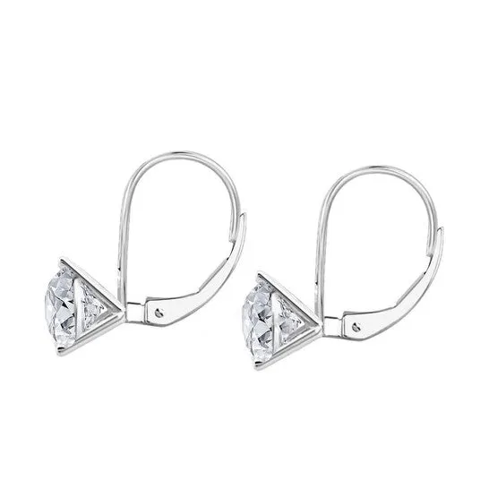 JMS always Earrings Original Maulijewels 150 Carat Natural White Diamond HI I1I2 Martini Leverback Earrings For Women In 14K Solid White Gold JMS always Earrings Original Maulijewels 150 Carat Natural White Diamond HI I1I2 Martini Leverback Earrings For Women In 14K Solid White Gold