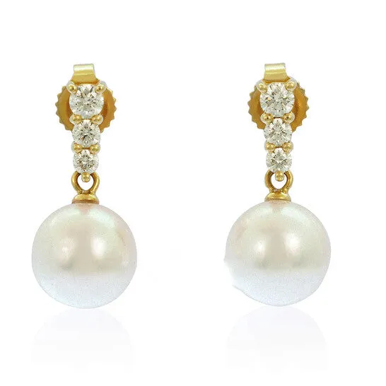JMS always Earrings Original Mikimoto Morning Dew Akoya Cultured Pearl Earrings 18 Karat Yellow Gold PEA642DK JMS always Earrings Original Mikimoto Morning Dew Akoya Cultured Pearl Earrings 18 Karat Yellow Gold PEA642DK