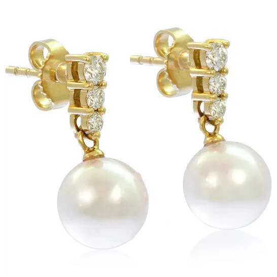 JMS always Earrings Original Mikimoto Morning Dew Akoya Cultured Pearl Earrings 18 Karat Yellow Gold PEA642DK JMS always Earrings Original Mikimoto Morning Dew Akoya Cultured Pearl Earrings 18 Karat Yellow Gold PEA642DK