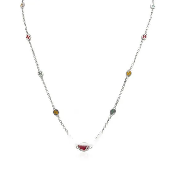 JMS always Necklaces Original Gucci Sterling Silver Interlocking G Multicoloured Enamel Necklace YBB728953001 JMS always Necklaces Original Gucci Sterling Silver Interlocking G Multicoloured Enamel Necklace YBB728953001