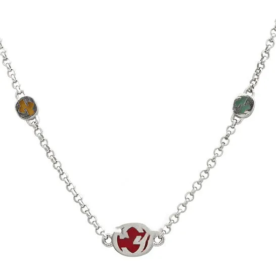 JMS always Necklaces Original Gucci Sterling Silver Interlocking G Multicoloured Enamel Necklace YBB728953001 JMS always Necklaces Original Gucci Sterling Silver Interlocking G Multicoloured Enamel Necklace YBB728953001