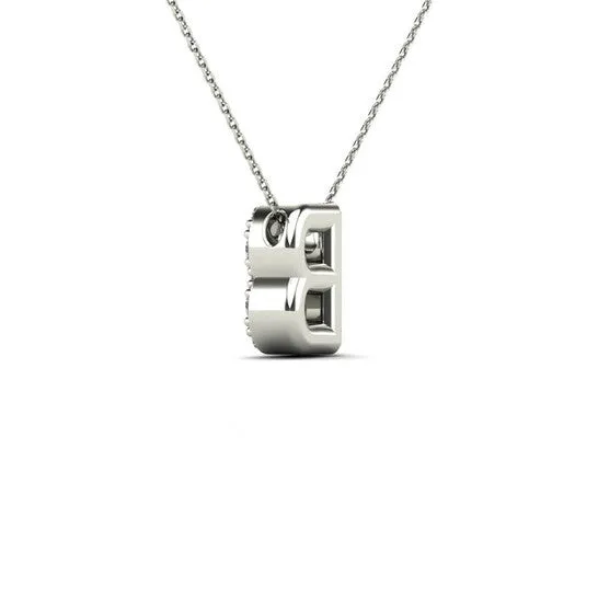 JMS always Necklaces Original Maulijewels 013 Carat Natural White Diamond Initital B Pendant Necklace In 14K Solid White Gold With 18 Cable Chain JMS always Necklaces Original Maulijewels 013 Carat Natural White Diamond Initital B Pendant Necklace In 14K Solid White Gold With 18 Cable Chain