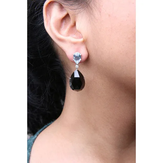 JMS always Original 18K White Gold 15 Cttw Diamond with Pear Cut Sky Blue Topaz and PearCut Black Onyx Gemstone Dangle Earring GH Color SI1SI2 Clarity Earrings JMS always Original 18K White Gold 15 Cttw Diamond with Pear Cut Sky Blue Topaz and PearCut Black Onyx Gemstone Dangle Earring GH Color SI1SI2 Clarity Earrings