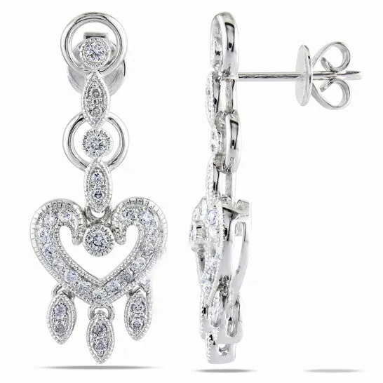 JMS always Original AMOUR 12 CT TW Diamond Heart Earrings In 14K White Gold Earrings JMS always Original AMOUR 12 CT TW Diamond Heart Earrings In 14K White Gold Earrings