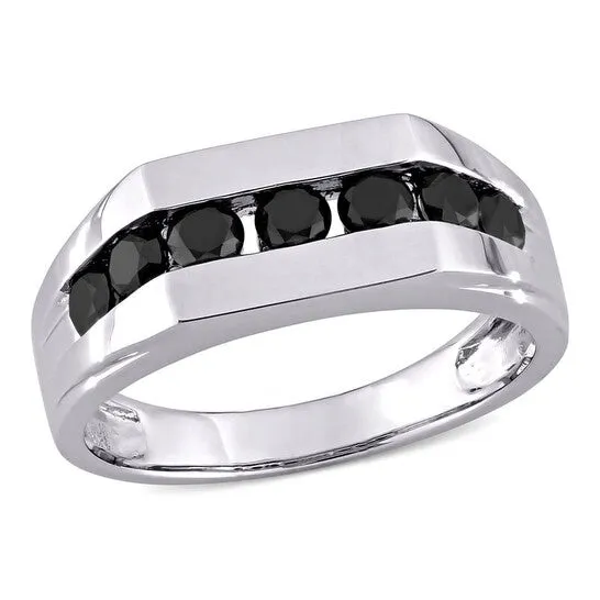 JMS always Original Amour 10k White Gold 1 CT Black Diamond TW Mens Ring Rings JMS always Original Amour 10k White Gold 1 CT Black Diamond TW Mens Ring Rings