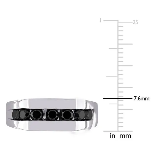 JMS always Original Amour 10k White Gold 1 CT Black Diamond TW Mens Ring Rings JMS always Original Amour 10k White Gold 1 CT Black Diamond TW Mens Ring Rings