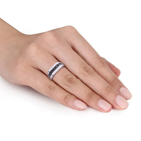 JMS always Original Amour 10k White Gold 1 CT Black Diamond TW Mens Ring Rings JMS always Original Amour 10k White Gold 1 CT Black Diamond TW Mens Ring Rings