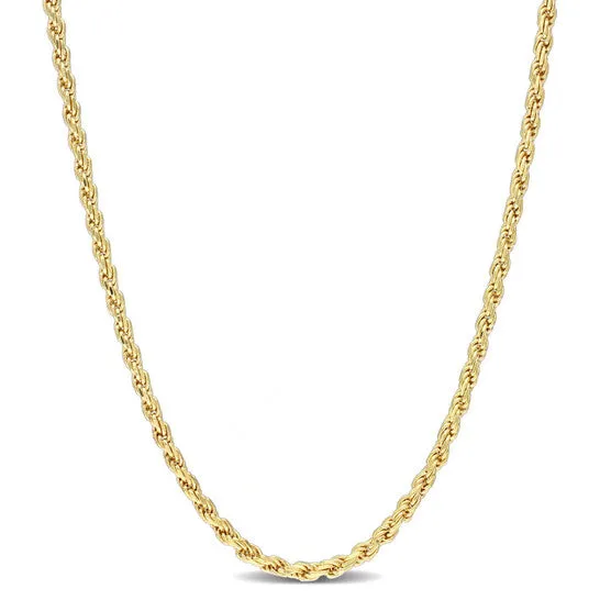 JMS always Original AMOUR 22mm Rope Chain Necklace In Yellow Plated Sterling Silver 20 In Necklaces JMS always Original AMOUR 22mm Rope Chain Necklace In Yellow Plated Sterling Silver 20 In Necklaces