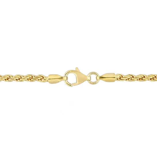 JMS always Original AMOUR 22mm Rope Chain Necklace In Yellow Plated Sterling Silver 20 In Necklaces JMS always Original AMOUR 22mm Rope Chain Necklace In Yellow Plated Sterling Silver 20 In Necklaces