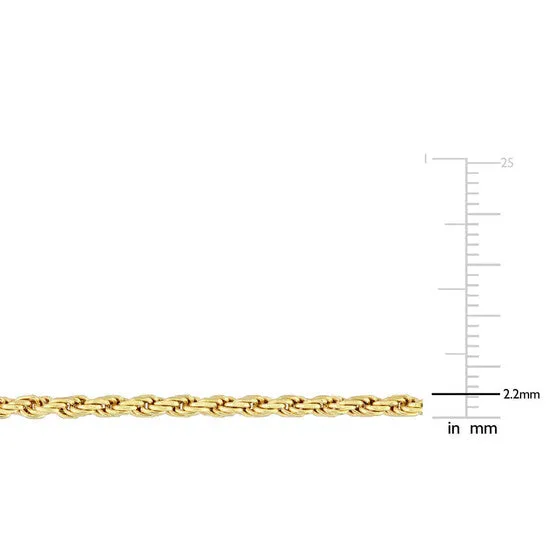 JMS always Original AMOUR 22mm Rope Chain Necklace In Yellow Plated Sterling Silver 20 In Necklaces JMS always Original AMOUR 22mm Rope Chain Necklace In Yellow Plated Sterling Silver 20 In Necklaces
