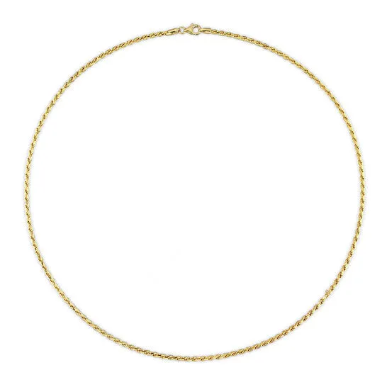 JMS always Original AMOUR 22mm Rope Chain Necklace In Yellow Plated Sterling Silver 20 In Necklaces JMS always Original AMOUR 22mm Rope Chain Necklace In Yellow Plated Sterling Silver 20 In Necklaces