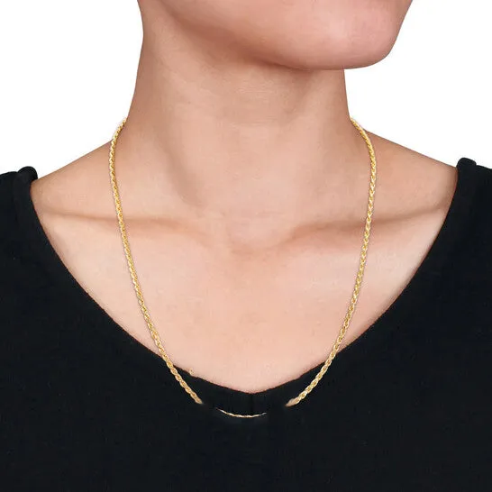 JMS always Original AMOUR 22mm Rope Chain Necklace In Yellow Plated Sterling Silver 20 In Necklaces JMS always Original AMOUR 22mm Rope Chain Necklace In Yellow Plated Sterling Silver 20 In Necklaces