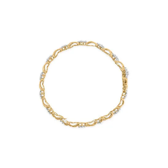 JMS always Original Haus of Brilliance 10k Yellow Gold 200 Cttw Diamond Cluster and Alternating X Link Bracelet IJ Color I3 Clarity 7 Bracelets JMS always Original Haus of Brilliance 10k Yellow Gold 200 Cttw Diamond Cluster and Alternating X Link Bracelet IJ Color I3 Clarity 7 Bracelets