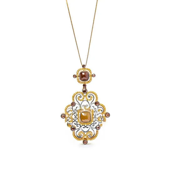 JMS always Original Haus of Brilliance 14K White and Yellow Gold 40 Cttw Fancy Color Rose Cut Diamond Antique Style 18 Pendant Necklace Yellow Color I1I2 Clarity Necklaces JMS always Original Haus of Brilliance 14K White and Yellow Gold 40 Cttw Fancy Color Rose Cut Diamond Antique Style 18 Pendant Necklace Yellow Color I1I2 Clarity Necklaces