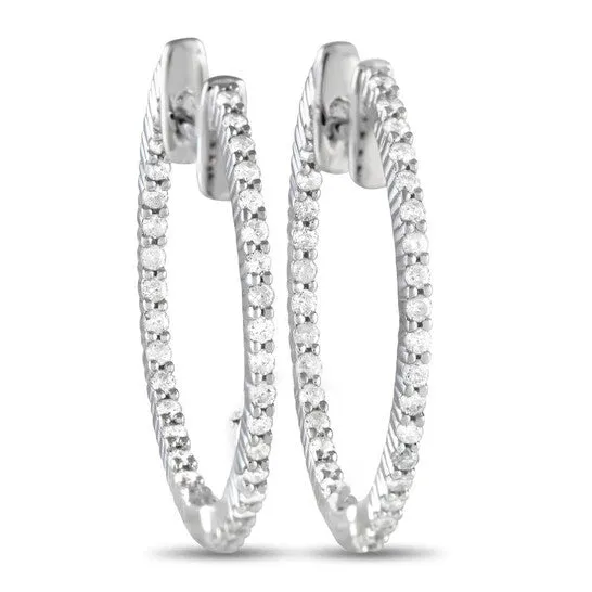 JMS always Original LB Exclusive 14K White Gold 055ct Diamond Inside Out Hoop Earrings Earrings JMS always Original LB Exclusive 14K White Gold 055ct Diamond Inside Out Hoop Earrings Earrings