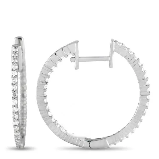 JMS always Original LB Exclusive 14K White Gold 055ct Diamond Inside Out Hoop Earrings Earrings JMS always Original LB Exclusive 14K White Gold 055ct Diamond Inside Out Hoop Earrings Earrings