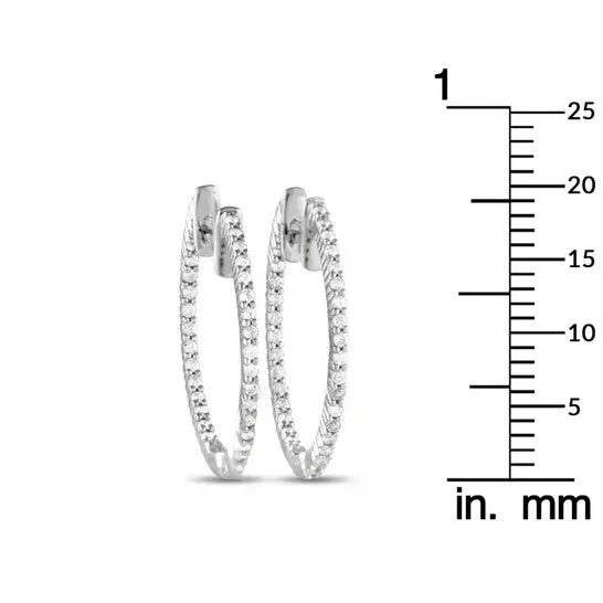 JMS always Original LB Exclusive 14K White Gold 055ct Diamond Inside Out Hoop Earrings Earrings JMS always Original LB Exclusive 14K White Gold 055ct Diamond Inside Out Hoop Earrings Earrings