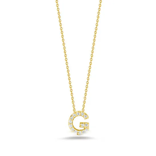 JMS always Original Roberto Coin 18K Yellow Gold 006Ct Diamond Tiny Treasures Letter G Necklace 001634Aychxg Necklaces JMS always Original Roberto Coin 18K Yellow Gold 006Ct Diamond Tiny Treasures Letter G Necklace 001634Aychxg Necklaces