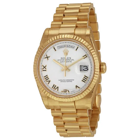 JMS always PreStyled Sets Original Rolex DayDate White Dial 18K Yellow Gold President Automatic Mens Watch 118238WRP JMS always PreStyled Sets Original Rolex DayDate White Dial 18K Yellow Gold President Automatic Mens Watch 118238WRP