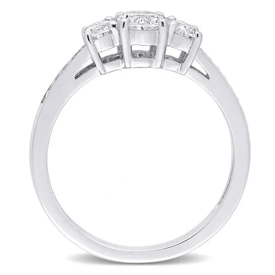 JMS always Rings Original Amour 1 CT Oval and Round Diamonds TW Engagement Ring White Platinum