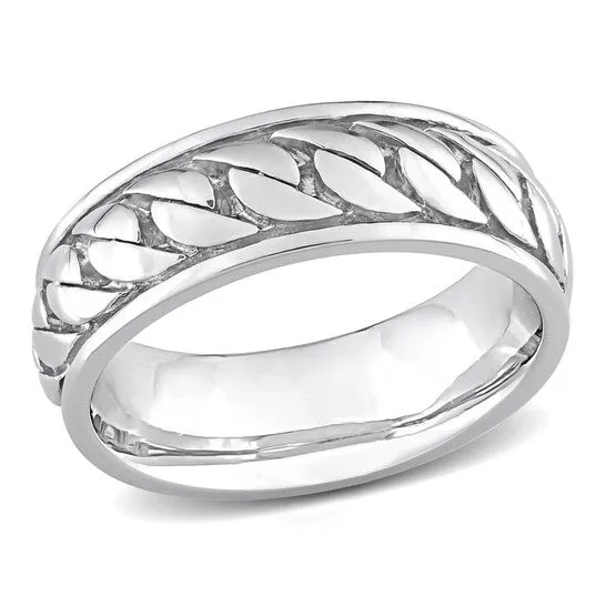 JMS always Rings Original Amour Ribbed Design Mens Ring in Sterling Silver JMS always Rings Original Amour Ribbed Design Mens Ring in Sterling Silver
