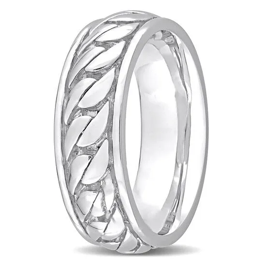 JMS always Rings Original Amour Ribbed Design Mens Ring in Sterling Silver JMS always Rings Original Amour Ribbed Design Mens Ring in Sterling Silver
