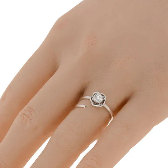JMS always Rings Original Bliss 18K White Gold Diamond Fower Band Ring sz 625 20088258 JMS always Rings Original Bliss 18K White Gold Diamond Fower Band Ring sz 625 20088258