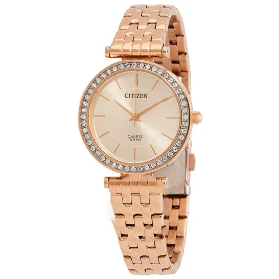 JMS always Rings Original Citizen Quartz Crystal Rose Dial Rose Goldtone Ladies Watch ER021357X JMS always Rings Original Citizen Quartz Crystal Rose Dial Rose Goldtone Ladies Watch ER021357X
