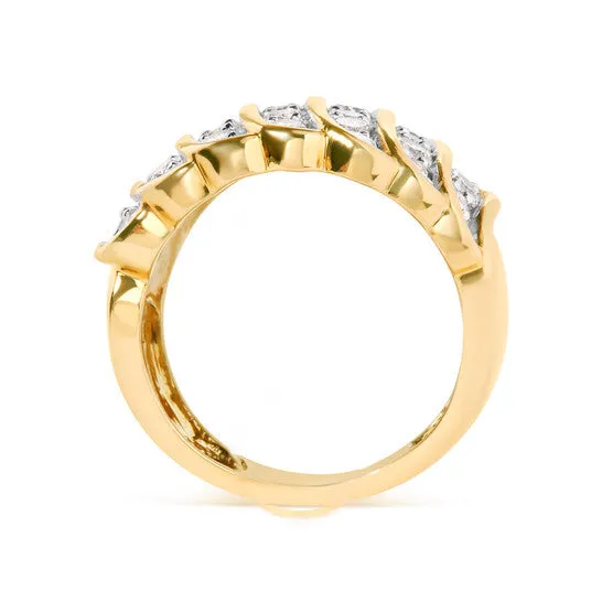JMS always Rings Original Haus of Brilliance 10 Yellow Gold 200 Cttw Diamond Multi Row Cocktail Band Ring IJ Color I1I2 Clarity JMS always Rings Original Haus of Brilliance 10 Yellow Gold 200 Cttw Diamond Multi Row Cocktail Band Ring IJ Color I1I2 Clarity