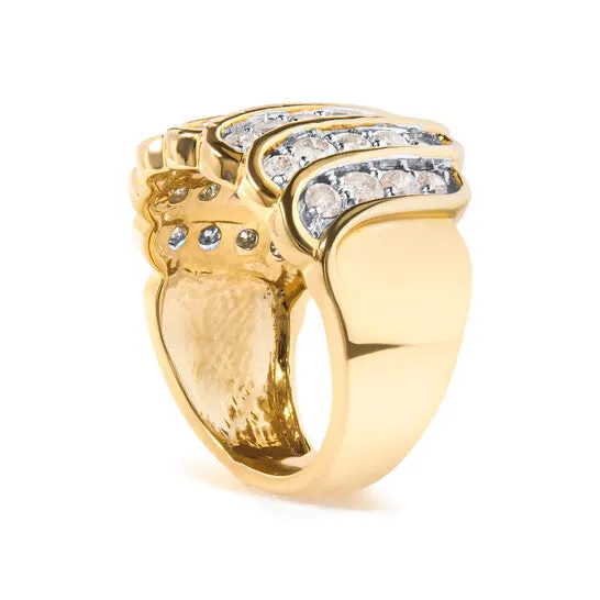 JMS always Rings Original Haus of Brilliance 10 Yellow Gold 200 Cttw Diamond Multi Row Cocktail Band Ring IJ Color I1I2 Clarity JMS always Rings Original Haus of Brilliance 10 Yellow Gold 200 Cttw Diamond Multi Row Cocktail Band Ring IJ Color I1I2 Clarity