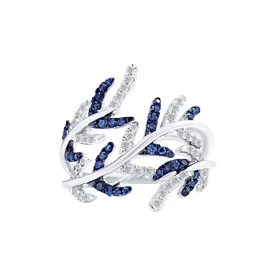 JMS always Rings Original Maulijewels 060 Carat Natural Blue White Diamond Stylish Wedding Engagement Band For Women In 14K Solid White Gold JMS always Rings Original Maulijewels 060 Carat Natural Blue White Diamond Stylish Wedding Engagement Band For Women In 14K Solid White Gold