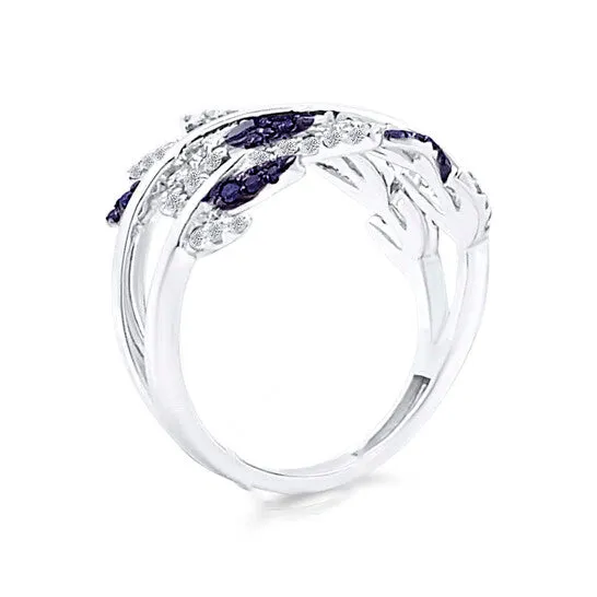 JMS always Rings Original Maulijewels 060 Carat Natural Blue White Diamond Stylish Wedding Engagement Band For Women In 14K Solid White Gold JMS always Rings Original Maulijewels 060 Carat Natural Blue White Diamond Stylish Wedding Engagement Band For Women In 14K Solid White Gold