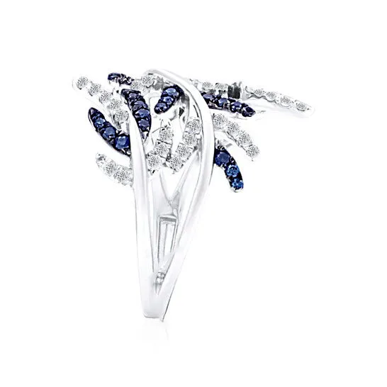 JMS always Rings Original Maulijewels 060 Carat Natural Blue White Diamond Stylish Wedding Engagement Band For Women In 14K Solid White Gold JMS always Rings Original Maulijewels 060 Carat Natural Blue White Diamond Stylish Wedding Engagement Band For Women In 14K Solid White Gold