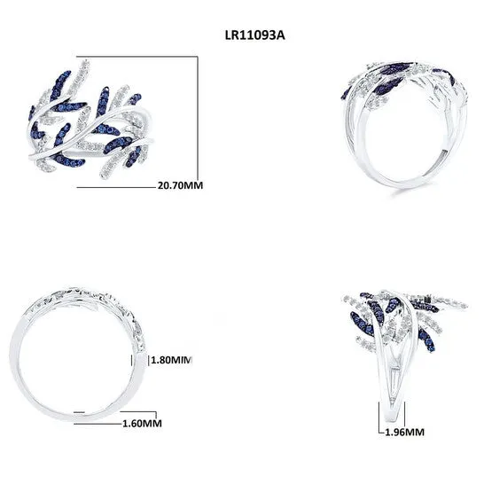 JMS always Rings Original Maulijewels 060 Carat Natural Blue White Diamond Stylish Wedding Engagement Band For Women In 14K Solid White Gold JMS always Rings Original Maulijewels 060 Carat Natural Blue White Diamond Stylish Wedding Engagement Band For Women In 14K Solid White Gold