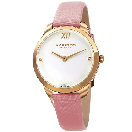 JMS always Watches Original Akribos XXIV Quartz White Dial Ladies Watch AK1059PK JMS always Watches Original Akribos XXIV Quartz White Dial Ladies Watch AK1059PK