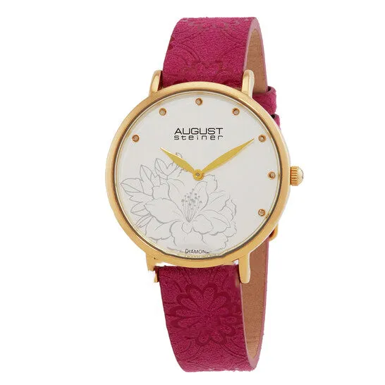 JMS always Watches Original August Steiner Quartz Diamond Silver Dial Ladies Watch AS8242PK JMS always Watches Original August Steiner Quartz Diamond Silver Dial Ladies Watch AS8242PK