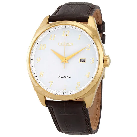 JMS always Watches Original Citizen EcoDrive White Dial Brown Leather Mens Watch BM732206A JMS always Watches Original Citizen EcoDrive White Dial Brown Leather Mens Watch BM732206A