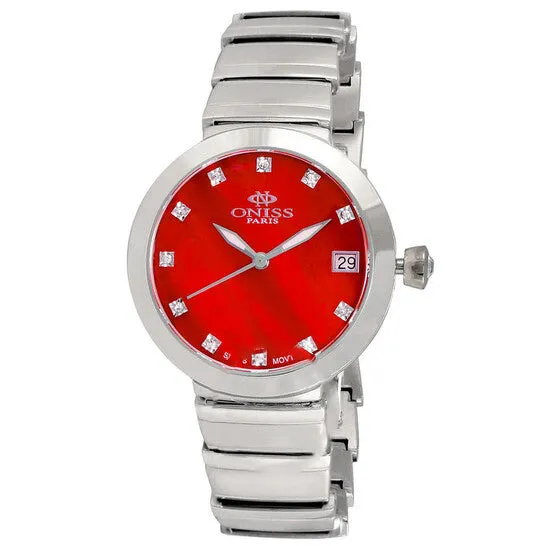 JMS always Watches Original Oniss ON5559SS Quartz Red Dial Ladies Watch ON5559SSLRD JMS always Watches Original Oniss ON5559SS Quartz Red Dial Ladies Watch ON5559SSLRD