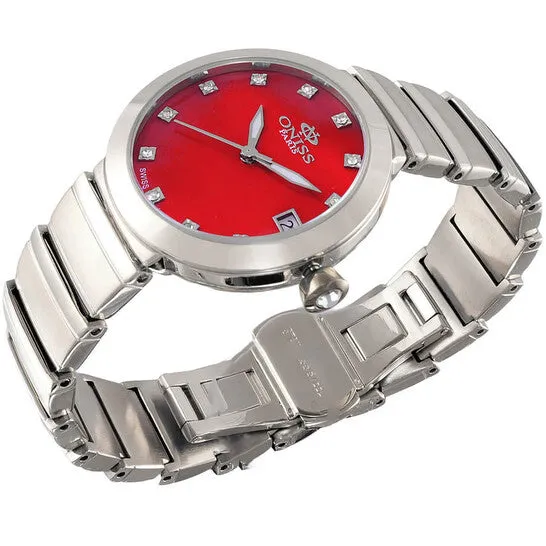 JMS always Watches Original Oniss ON5559SS Quartz Red Dial Ladies Watch ON5559SSLRD JMS always Watches Original Oniss ON5559SS Quartz Red Dial Ladies Watch ON5559SSLRD