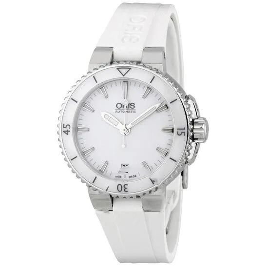 JMS always Watches Original Oris Aquis Date White Dial Rubber Ladies Watch 01 733 7652 4156 07 4 18 31 JMS always Watches Original Oris Aquis Date White Dial Rubber Ladies Watch 01 733 7652 4156 07 4 18 31