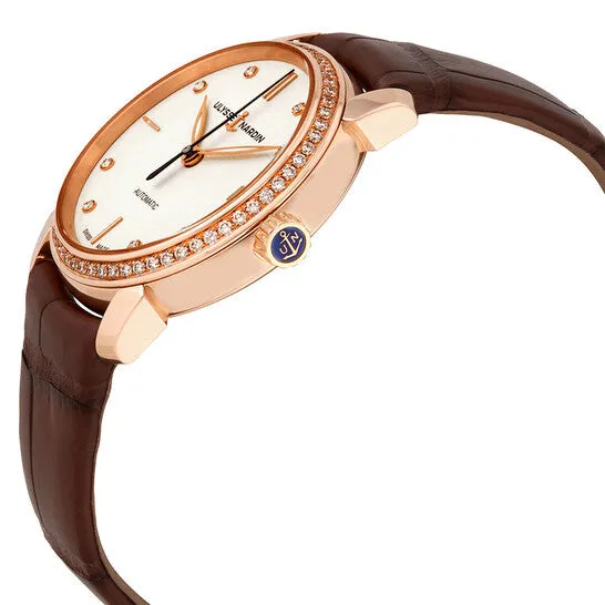 JMS always Watches Original Ulysse Nardin Classico Eggshell White Diamond Dial 18kt Rose Gold Brown Leather Ladies Watch 8106116B2990 JMS always Watches Original Ulysse Nardin Classico Eggshell White Diamond Dial 18kt Rose Gold Brown Leather Ladies Watch 8106116B2990