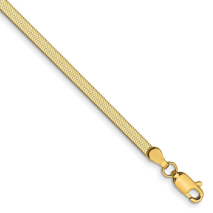 MDS 14K Yellow Gold 25mm Silky Herringbone Chain nan PreStyled Sets