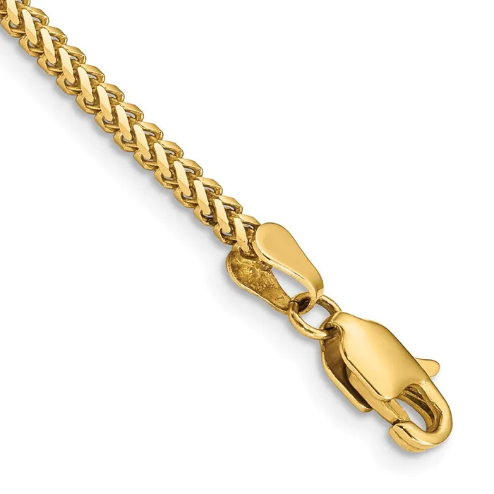 MDS Bracelets 14K Yellow Gold 7 inch 2mm Franco with Lobster Clasp Bracelet MDS Bracelets 14K Yellow Gold 7 inch 2mm Franco with Lobster Clasp Bracelet