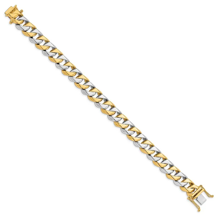 MDS Bracelets Solid 14K Twotone Gold 85 inch 112mm Hand Polished Fancy Link with Box Catch Clasp Bracelet MDS Bracelets Solid 14K Twotone Gold 85 inch 112mm Hand Polished Fancy Link with Box Catch Clasp Bracelet