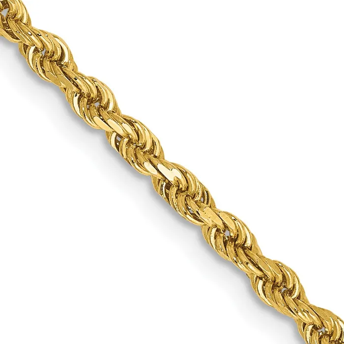 MDS Necklaces 14K Yellow Gold 20 inch 25mm Semi Solid Diamondcut Rope with Lobster Clasp Chain Necklace MDS Necklaces 14K Yellow Gold 20 inch 25mm Semi Solid Diamondcut Rope with Lobster Clasp Chain Necklace